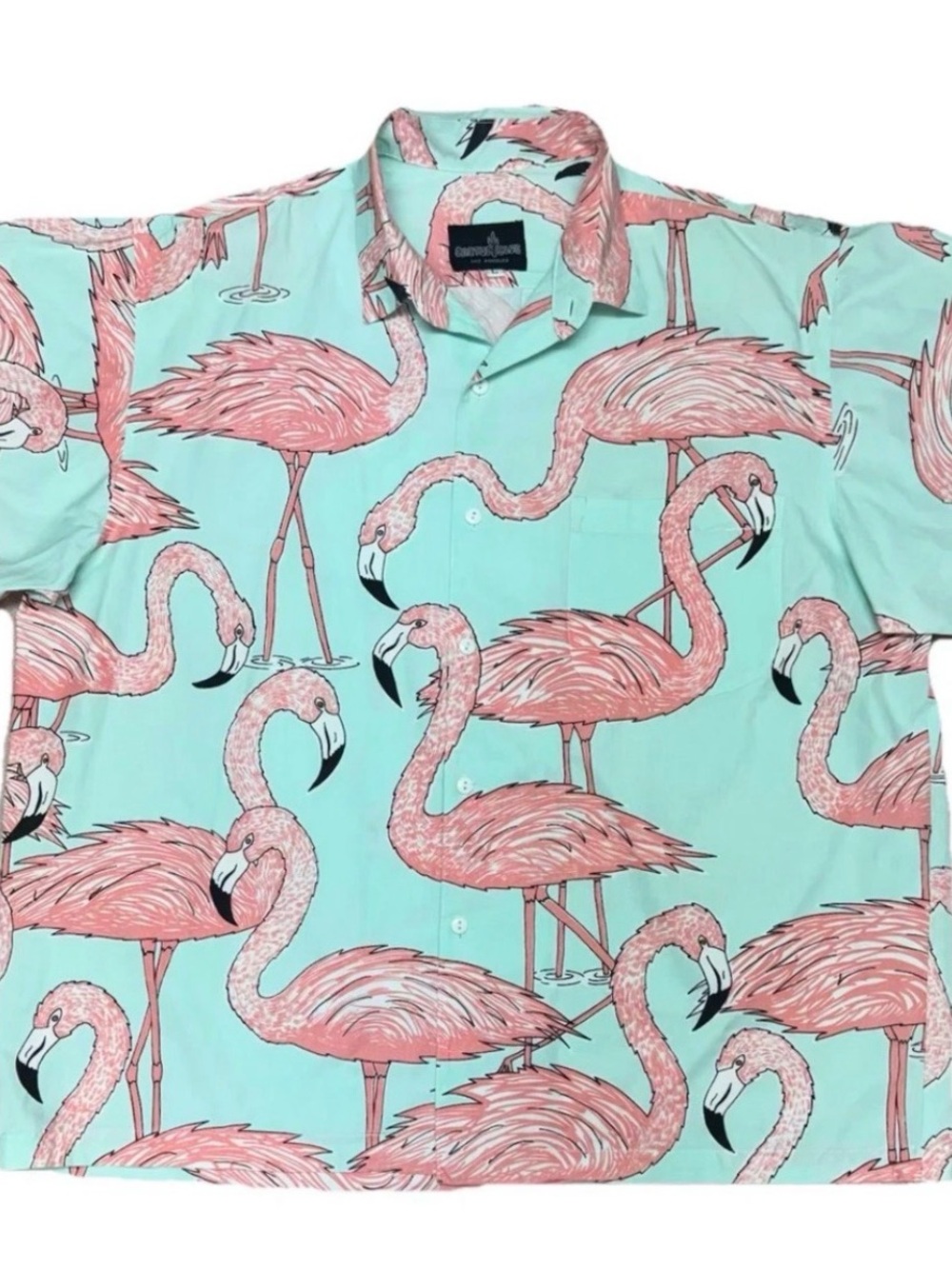 CACTUS CLUB Vintage Flamingo Print Hawaiian Shirt RARE VTG